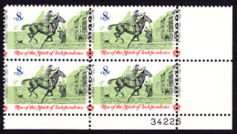 U.S.A.(1973) Postrider On Horse Announcing Mail Arrival With Bugle. Scott No 1478. Yvert No 978. Color Shift In Bl/4 - Abarten & Kuriositäten