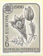 AUSTRIA(1986) Pasque Flower. Black Proof. Scott No 1346, Yvert No 1676. - Proeven & Herdruk