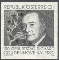 AUSTRIA(1994) Richard Coudenhove Kalergi. Black Proof. Cott No 1665, Yvert No 1972. - Proofs & Reprints