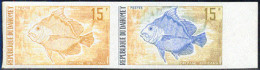 DAHOMEY(1973) African Sicklefish (Drepane Africana). Trial Color Proof Pair. Scott No 313, Yvert No 330. - Bénin – Dahomey (1960-...)