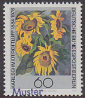 GERMANY(1984) "Sunflowers" By Schmidt-Rottluff. Specimen (overprinted MUSTER). Scott No 9N497, Yvert No 689. - Variétés Et Curiosités