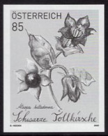 AUSTRIA(2022) Deadly Nightshade (Atropa Belladonna). Black Print. - Proofs & Reprints