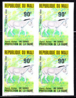 MALI(1980) Wild Donkey. Imperforate Block Of 4. Scott No 358, Yvert No 359.  - Mali (1959-...)