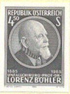 AUSTRIA(1985) Lorenz Bohler. Black Proof. Creator Of Modern Accident Surgery. Scott No 1300, Yvert No 1629. - Proofs & Reprints