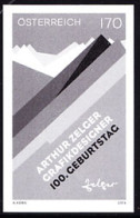 AUSTRIA(2014) Stylised Mountains - Poster By Arthur Zelger. Black Print. - Proofs & Reprints