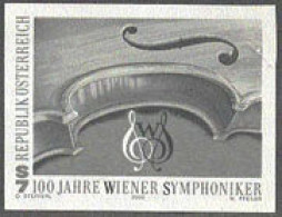 AUSTRIA(2000) Violin. Black Proof. Centenary Of Vienna Philharmonic. Scott No 1825. - Proofs & Reprints