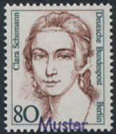 GERMANY (Berlin)(1986) Clara Schumann. MUSTER (Specimen) Overprint. Wife Of Robert & Concert Pianist. Scott 9N522 - Plaatfouten En Curiosa