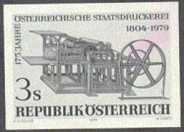AUSTRIA(1979) Steam Printing Press. Black Proof. Scott No 1132, Yvert No 1449. - Proeven & Herdruk