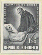 AUSTRIA(1964) Brother Of Mercy. Patient. Black Proof. Scott No 728, Yvert No 992. 350th Anniversary Of Brothers Of Mercy - Proeven & Herdruk