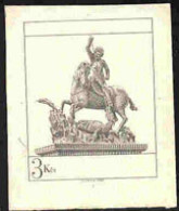 CZECHOSLOVAKIA(1982) St. George Slaying Dragon. Imperforate Proof In Black With Value Only And No Text. Scott 2420 - Proofs & Reprints