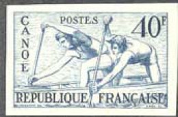 FRANCE(1953) Canoers. Trial Color Proof. Helsinki Olympics. Scott No 703, Yvert No 963. - Pruebas De Colores 1945-…