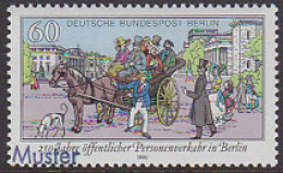 GERMANY(1990) Open Coach. Specimen (overprinted MUSTER). Scott No 9N585, Yvert No 822. 250th Anniv Of Public Transport - Errors & Oddities