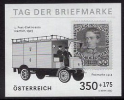AUSTRIA(2022) 1913 Electric Postal Truck. Old Austrian Stamp. Black Print. - Proeven & Herdruk