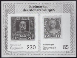 AUSTRIA(2022) Early Austrian Stamps. Black Print Of S/S. - Proofs & Reprints