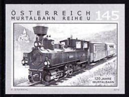 AUSTRIA(2014) Mur Valley Narrow-gauge Railway 120th Anniversary. Black Print. - Proofs & Reprints