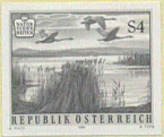 AUSTRIA(1984) Lake Neusiedl. Geese. Black Print. Austria's Largest Steppe Lake. Scott No 1284, Yvert No 1617. - Proeven & Herdruk