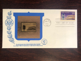 USA FDC 1986 YEAR PUBLIC HOSPITAL HEALTH MEDICINE GOLD FOIL - 1981-1990