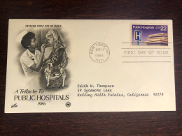 USA FDC 1986 YEAR PUBLIC HOSPITAL HEALTH MEDICINE - 1981-1990