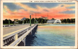 Florida Clearwater Sunrise Scene 1938 Curteich - Clearwater