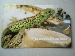 POLAND  USED CARDS  LIZARD  REPTILES - Krokodile Und Alligatoren