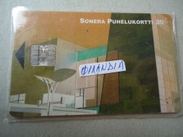 FINLAND USED  CARDS   BUILDING - Werbung