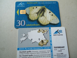 ESTONIA  USED CARDS  BUTTERFLIES - Papillons