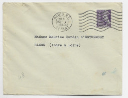 FRANCE MERCURE 40C N° 413  SEUL LETTRE PARIS RP 23.V.1940 TARIF IMPRIME - 1938-42 Mercurius