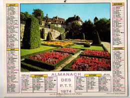 Almanach Des P.T.T. 1974 Jardins De Montluçon Et Lac D'Annecy à Talloires - Complet Région Nord - Grand Format : 1971-80