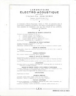 Catalogue L.E.A. Laboratoire Electro-Acoustique Neuilly - Matériel électronique (Voltmètre, Sonomètre, Générateur...) - Other Components