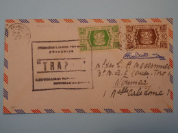 BT18 WALLIS FUTUNA  BELLE LETTRE  RARE 1947 1ER VOL TRAPAS A NOUMEA CALEDONIE +AFFR  PLAISANT++ - Brieven En Documenten