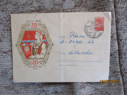 USSR RUSSIA ESTONIA FOLK COSTUMED WOMAN  POSTAL STATIONERY COVER ,  VILJANDI TO PÄRNU 1960, 11-13 - Cartas & Documentos