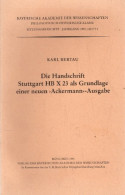 Die Handschrift Stuttgart HB X 23 Als Grundlage Einer Neuen Ackermann-Ausgabe - Psicología