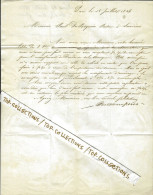 1846 PROTESTANTISME BANQUE PASTEUR PLACEMENTS Paris Banque Berthoud Frères Pour Verrières Suisse - Historische Dokumente