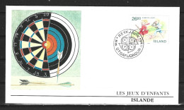 ISLANDE. N°655 De 1989 Sur Enveloppe 1er Jour. Cerceau Et Cheval-bâton. - Zonder Classificatie