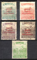 HONGRIE -  1919 Moissonneurs Surchargés - 5 Timbres - Andere & Zonder Classificatie