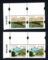 2023- Tunisia - Islands : Kuriat - Galite - Lighthouses - Sea Turtle -  Pair - Complete Set 2v.MNH** Dated Corner - Isole