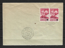 ISLANDE. N°250 De 1954 Sur Enveloppe 1er Jour. Volcan. - Volcans