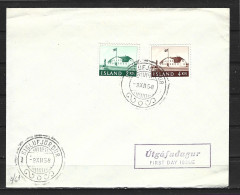 ISLANDE. N°289 & 291 De 1958 Sur Enveloppe 1er Jour. Ancien Siège Du Gouvernement. - FDC