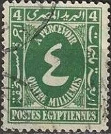 EGYPT 1927 Postage Due - 4m. - Green FU - Dienstmarken