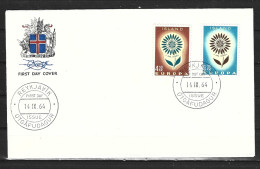 ISLANDE. N°340-1 De 1964 Sur Enveloppe 1er Jour (FDC). Europa'64. - 1964