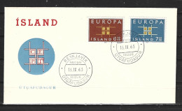 ISLANDE. N°328-9 De 1963 Sur Enveloppe 1er Jour (FDC). Europa'63. - 1973