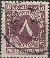 EGYPT 1927 Postage Due - 8m. - Purple FU - Servizio