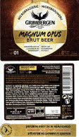 3 étiquettes De La Bière Microbrasserie Microbrouwerij Grimbergen Magnum Opus Brut Beer Recette N° 01 (8% Alc., 33cl) - Beer