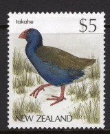 New Zealand 1982-89 Definitives - Native Birds - $5 Takahe MNH (SG 1296) - Neufs