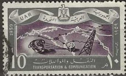 EGYPT 1959 7th Anniv Of Revolution & Transport & Communications Commemoration - 10m Telecommunications FU - Usados