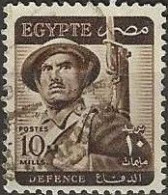 EGYPT 1953 Defence (spelt With A C) - 10m. - Brown FU - Usados