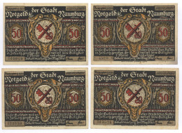 4x Notgeld Der Stadt Naumburg A. Saale 50 Pfennig - Collections