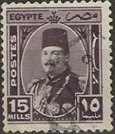 EGYPT 1944 King Faroukh - 15m. - Purple FU - Gebraucht