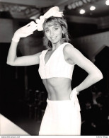 Model KIM MIDDLEGHTON Wearing Andrea Wilkin Two-piece 'Sailor' Wedding Outfit At The Harrods 1986 Spring Bridal Show - Pin-up