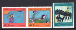 New Zealand 1987 Health - Children's Paintings Set HM (SG 1433-1435) - Neufs